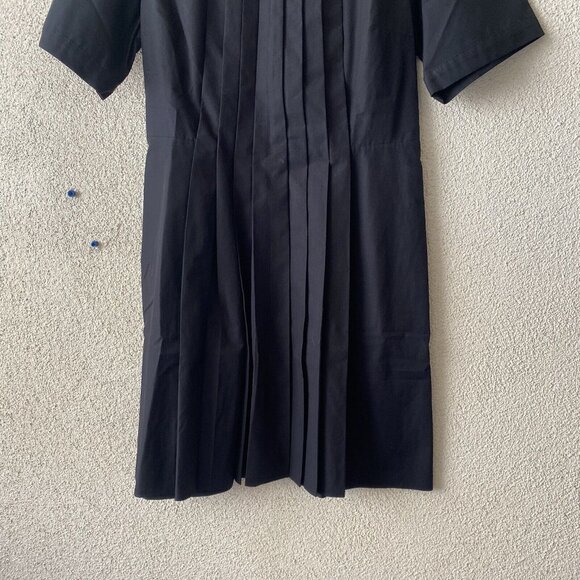 Victoria Beckham Womens Dress Black Front Pleated Short Sleeve Size 14 - Picture 14 of 15